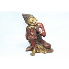 Buddhism God Sitting Buddha Idol Statue Brass Figure Home Decorative